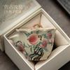 Tetera de mano estilo chino Nueve Flor de Durazno Cerámica Horno Ru Juego de Té Kung Fu Hogar Hecho a Mano Tetera Individual Caja de Regalo
