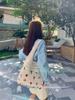 Bolso de punto retro transfronterizo, bolso de mano de gran capacidad, bolso tejido, bolso de flores, bolso de lana, bolso de mujer