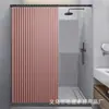 Cortina de ducha plegable 160g película repetida cortina de ducha cortina divisoria de baño impermeable imitación lino cortina de baño separación húmedo y seco