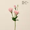 3 flores de lisianthus artificiales, estilo corto, flores de seda de alta calidad para decoración del hogar, ramos de boda y accesorios para fotos
