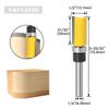 Fresa para perfilar y recortar cojinetes de vástago de 1/4, fresa para trabajar la madera, fresa recta con cojinetes de doble filo, alargada