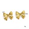 Europa y Estados Unidos temperamento minoritario transfronterizo aretes de lazo moda femenina comodín alto sentido oro de 18k acero de titanio aretes al por mayor