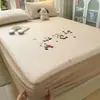Juego de Tres Piezas de Alfombrilla Refrigerante Jacquard de Dibujos Animados Haba de Hielo para Verano, Alfombrilla Refrigerante Acondicionada para el Verano, Alfombrilla Suave Bordada Lavable