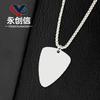 Colar com Pingente de Palheta de Guitarra em Aço Inoxidável Metal Logo Gravado Presente Comemorativo Venda por Atacado