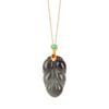 Huibaoli Prata S925 Jade Hetian Jade Escarlate Jade Fumê Roxo Colar Pingente Galhos Dourados e Folha de Jade de Alta Qualidade Atmosférico Simples