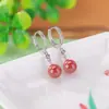 Pendientes Redondos de Cinnabario de Plata de Ley S925 Yilu Plata Esterlina Estilo Chino Nuevo Retro Personalizados Más Fáciles de Combinar Pendientes para Mujer Venta al por Mayor