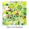 50 hojas de pegatinas de lima, frutas frescas, comida, verde lima realista, impermeables, decorativas para funda de teléfono
