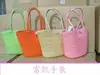 Bolso de paja de Laizhou para realizar bolso de paja tejido a mano, bolso de playa de paja con combinación de 4 colores portátil