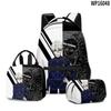 3D Novo Produto Blue Prison 2 Bluelock Mochila Escolar Lancheira Estojo Conjunto de Três Peças Estampa
