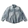 Beijie Moda Masculina 2026 Outono Nova Chegada Cor Sólida Camisa Jeans Lavada Masculina Camisa de Trabalho Retrô Jaqueta Solta