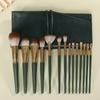 Cangzhou 14 pinceles de maquillaje de nube verde, juego de pinceles súper suaves para principiantes, pinceles sueltos para sombras de ojos, juego de belleza, bolsa de barril 1