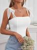 Camisola dulce y picante con cordones para mujer, verano, bm, color sólido, corta, entallada, adelgazante, para mujer, shein
