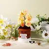 Acabado transfronteiriço PositiveFlower crochê à mão lírio-do-vale planta em vaso de lã cinto cartão de encorajamento ornamentos presente