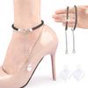 Cadena de Perlas y Diamantes Cordones con Incrustaciones de Diamantes, Zapatos de Tacón Alto sin Instalación, Cordones sin Tacón, Correas de Talón Anticaída Perezosas, Varias Correas