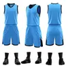 Venta al por mayor de uniformes de baloncesto para fabricantes en stock impresión más número estudiantes de primaria secundaria universidad secado rápido transpirables uniformes de entrenamiento de baloncesto