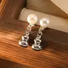 Pendientes de Perla de Calabaza Fresca Nuevos Pendientes de Aguja de Plata 925 de Alto Sentido Chino Joyería para Orejas Joker de Moda Venta al por Mayor