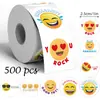500 Adesivos/Rolo Amarelos Emoticon Graffiti Adesivos 1 Polegada 8 Imagens Criativas Embalagem de Presente Vedação Adesivos Transfronteiriço