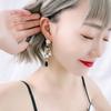 Nueva Moda Negro iu Mismos Aretes Cruz Aretes Largos de Perlas Pin de Plata S925 Aretes Combinables A008