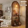 Divisor de Pantalla Tejido de Ratán Madera Maciza Usado Sala de Estar Entrada Directamente Frente a la Puerta Pantalla Base Pasillo Dormitorio Nuevo Estante de Almacenamiento de Arte