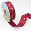 Cinta navideña de 2,5 cm para envolver regalos, ideal para hacer ramos navideños, lazos, flores y cintas estampadas de satén.