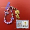 Llavero de tela con logo de empresa personalizado Cadena para teléfono móvil Angela Lámina de oro puro Oro 999 Regalo de aniversario