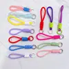 Lanyard Tejido de Poliéster con Hebilla Metálica de 12 cm Color Dopamina, Correa para Botella de Agua, Bloques de Color, Hecho a Mano, Creativo, Estilo Corto, Antiperdida, Duradero