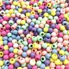 Cuentas Redondas de Agujero Grande de 6-16 mm Color Macarrón Cuentas Acrílicas Materiales para Manualidades DIY para Niños Cuentas Sueltas de Color Caramelo