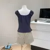 Top Chaleco de Cuadros Mismo Estilo Nuonuo