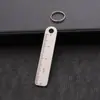 Etiqueta de acero inoxidable antipérdida, grabada a láser, con número de teléfono, matrícula, etiqueta de equipaje, colgante para llave de coche, directa de fábrica