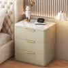 Mesa de noche de madera maciza con cuero para garras de gato, sin instalación, roca de cuero, gabinete de almacenamiento de tres niveles de pie, moderno simple, juego completo de alta gama