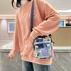 Zhongka 2023 Primavera Nuevas Bolsas de Moda Callejera y Artículos de Cuero Bolso Cuadrado Pequeño Lona Estampado de Letras Bolso de Hombro Cruzado para Mujer