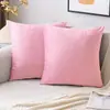 Funda de Almohada de Terciopelo de Color Sólido Más Vendida Transfronteriza Estilo Moderno Sencillo Funda de Cojín de Tela para Sofá Sin Relleno