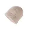 Colección de otoño e invierno: Gorro de punto de cachemira de color liso, diseño unisex, cálido, con borde doblado, cómodo, versátil y gorro simple