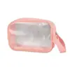 Bolsa Transparente de Color Sólido Bolsa de Almacenamiento Portátil para Mujer Bolsa de Cosméticos Bolsa de Artículos de Tocador para Baño Bolsa de Almacenamiento Transparente Bolsa Grande