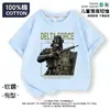Camiseta Delta Force Infantil Merchandising de Jogo Azul Escuro Manga Curta Roupa Masculina Top 100% Algodão Operador Weilong