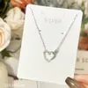 Collar de Cadena de Plata Esterlina S925 con Doble Anillo de Corazón para Mujer, Cadena de Clavícula Moderna y Versátil, Cadena de Cuello Simple y Elegante de Alta Gama