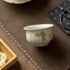 Glacê de Caramelo Azul e Branco Vermelho Ardósia Orquídea Borboleta Pintada à Mão Cerâmica Xícara Mestra Xícara de Chá Doméstica Conjunto de Chá Kung Fu Xícara de Chá