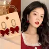 Brincos Longos Veludo Vermelho de Ano Novo para Mulheres 2025 Estilo Quente Brincos Versáteis Noivado Casamento Acessórios de Ano Novo