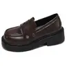Versión de cuero suave~2026 Mocasines Retro de un solo paso para mujer Estilo Británico Negro Versátiles Tacón Bajo Zapatos Pequeños de Cuero Zapatos Simples JK