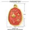 Colar com Pingente DIY Estrelas e Lua Europeias e Americanas com Gotejamento de Óleo para Mulheres Trevo de Quatro Folhas Flor Árvore Pequena Acessórios de Joias em Aço Inoxidável