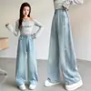 Pantalones de Pierna Ancha para Niñas Primavera y Otoño 2026 Nuevo Estilo Coreano Jeans de Moda para Niños Mayores, Pantalones Rectos Sueltos y Versátiles Tendencia