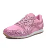 Zapatos Deportivos Casuales de Talla Grande para Mujer de Comercio Exterior, Nuevo Modelo Verano 2026 con Lentejuelas, Tacones de Plataforma, Zapatos Planos Transpirables con Pedrería para Mujer
