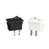 Interruptor basculante para barco KCD11 Mini 10*15 para electrodomésticos, 2 pines, 2 marchas, blanco y negro