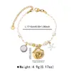 Zb0410 Colgante de Estrella de Mar y Concha de Acero Inoxidable para Playa de Verano, Color Dorado 14K Electrochapado, Cordón de Conservación de Color, Collar y Pulsera para Mujer