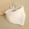 Toalla triangular de color liso, cuatro capas de algodón puro, babero para bebé recién nacido, babero de alimentación para bebé, paño suave para eructar de bebé