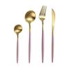 Conjunto de quatro peças de faca, garfo e colher de aço inoxidável Dao Qi 304, faca e garfo para bife de comida ocidental, utensílios de mesa criativos banhados a ouro portugueses
