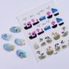 Serie Estilo Chino Pegatinas para Uñas 5D Caña Lin Quan Pegatinas para Dedos Perezoso DIY Flor de Ciruelo Tallada Pegatinas para Uñas