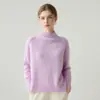 Outono/Inverno Novo Cashmere Feminino Gola Semi Alta Solto Quente Macio Pegajoso Versátil Temperamento Lã Camada Base Suéter Atacado