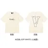 Nueva Camiseta Vlone Jerry Grande V Humo Reflectante Holgada de Manga Corta Flor de Cerezo Pareja Streetwear de Moda