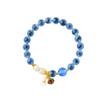 Pulsera de Ágata Corazón Azul Azúcar Medio Glaseado Gris Fragante con Colgante de Hebilla Xiangyun Ping An Pulsera Original China Nueva para Mujer